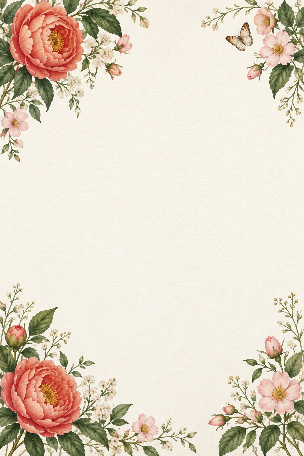 Floral Garden Letter invitation stationery